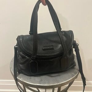 Large Marc Jacobs purse. Genuine leather - black. Crossbody and shoulder straps